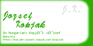jozsef kopjak business card